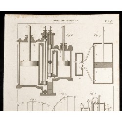 Gravure de 1852 - Machines à vapeur - Arts mécaniques - 2