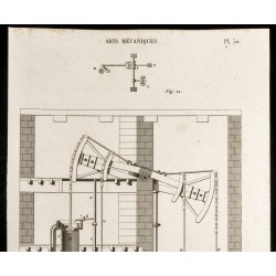 Gravure de 1852 - Grande machine à vapeur - Arts mécaniques - 2