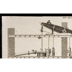 Gravure de 1852 - Plan d'une machine à vapeur - Arts mécaniques - 2