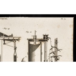 Gravure de 1852 - Plan d'une machine à vapeur - Arts mécaniques - 3