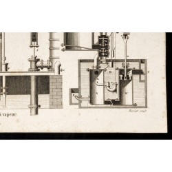Gravure de 1852 - Plan d'une machine à vapeur - Arts mécaniques - 5