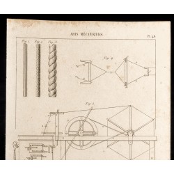 Gravure de 1852 - Filatures de Soie - Arts mécaniques - 2