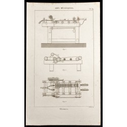 Gravure de 1852 - Filatures - Arts mécaniques - 1
