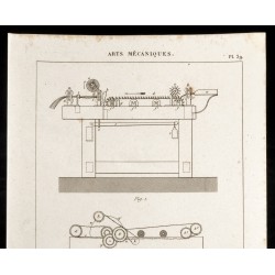 Gravure de 1852 - Filatures - Arts mécaniques - 2
