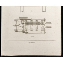 Gravure de 1852 - Filatures - Arts mécaniques - 3