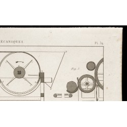 Gravure de 1852 - Belles machines à filatures - Arts mécaniques - 3