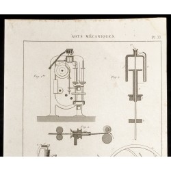 Gravure de 1852 - Industrie de la filature - Arts mécaniques - 2