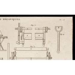 Gravure de 1852 - Engrenages - Plans - Arts mécaniques - 3