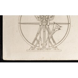 Gravure de 1852 - Engrenages - Plans - Arts mécaniques - 4