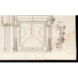 Gravure de 1852 - Engrenages - Plans - Arts mécaniques - 5