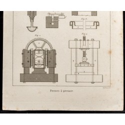 Gravure de 1852 - Presses à presser - Arts mécaniques - 3
