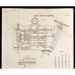 Gravure de 1852 - Fabrication des épingles - Arts mécaniques - 2