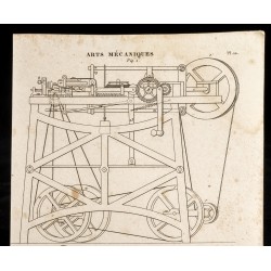 Gravure de 1852 - Fabrication des épingles - Machines - Arts mécaniques - 2