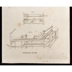 Gravure de 1852 - Fabrication du Drap - Arts mécaniques - 3