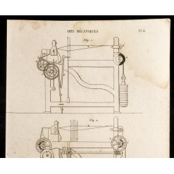 Gravure de 1852 - Fabrication du drap - Arts mécaniques - 2