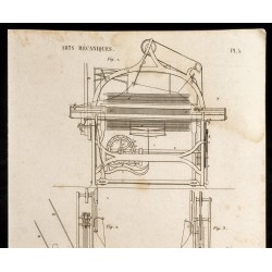 Gravure de 1852 - Fabrication du drap - Coupes - Arts mécaniques - 2