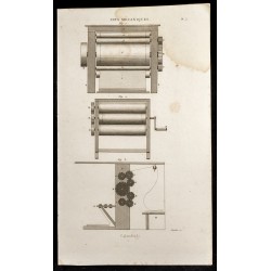 Gravure de 1852 - Calandrage - Arts mécaniques - 1