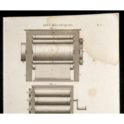 Gravure de 1852 - Calandrage - Arts mécaniques - 2