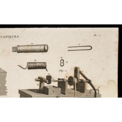 Gravure de 1852 - Machine à fabriquer les boutons - Arts mécaniques - 3