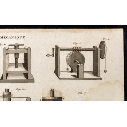Gravure de 1852 - Divers nngrenages - Mécanique - 3