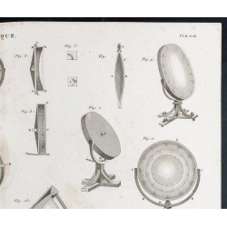 Gravure de 1852 - Miroirs ardents - Optique - 3