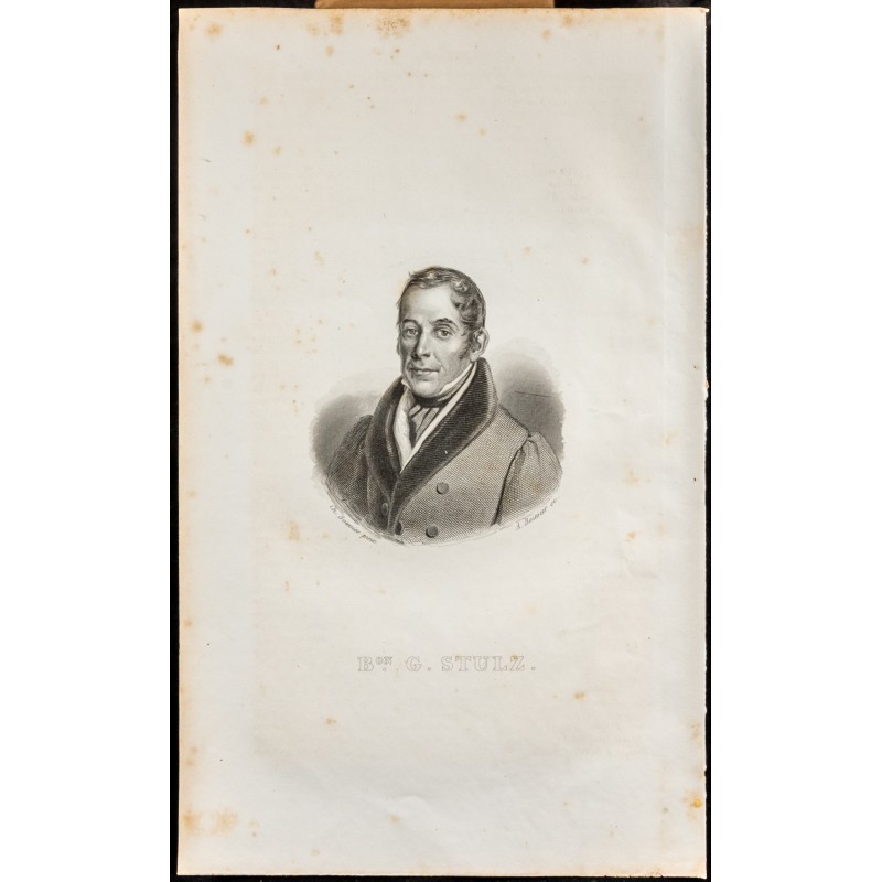 Gravure de 1835 - Portrait de Baron Georges Stulz - 1