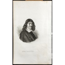 Gravure de 1835 - Portrait de René Descartes - 1