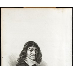 Gravure de 1835 - Portrait de René Descartes - 2