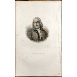 Gravure de 1835 - Portrait de Jeremy Bentham - 1