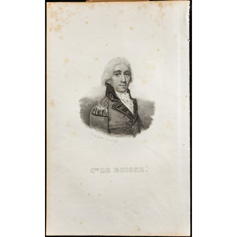 Gravure de 1835 - Portrait du Comte de Boigne - 1