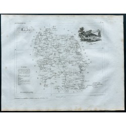 Gravure de 1830 - Carte ancienne de Lozère - 1