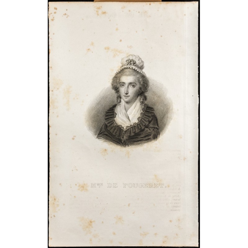 Gravure de 1834 - Portrait de Madame de Fougeret - 1