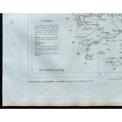 Gravure de 1830 - Carte ancienne de Lozère - 4