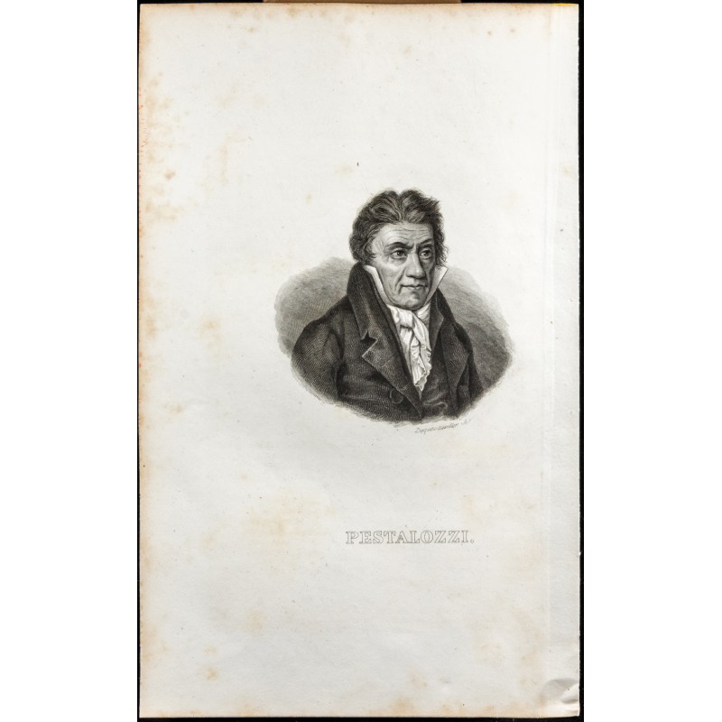 Gravure de 1834 - Portrait de Johann Heinrich Pestalozzi - 1