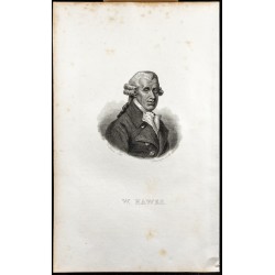 Gravure de 1834 - Portrait de William Hawes - 1