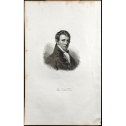 Gravure de 1834 - Portrait de Sir Humphry Davy - 1