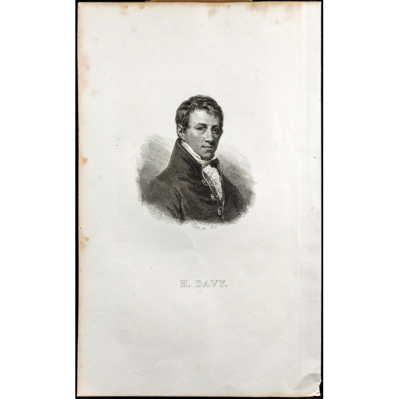 Gravure de 1834 - Portrait de Sir Humphry Davy - 1