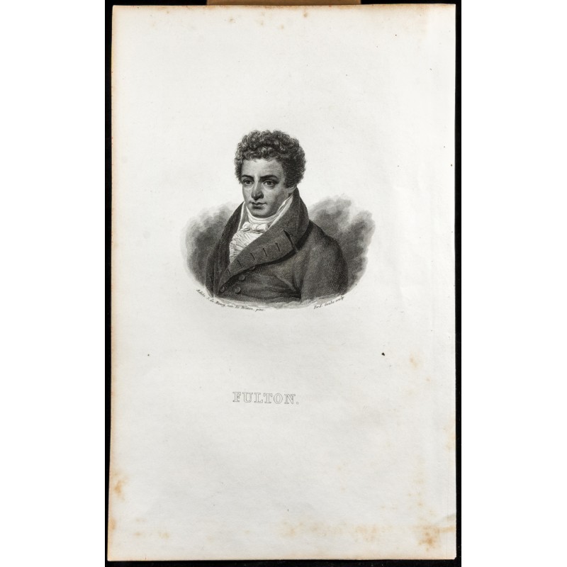 Gravure de 1834 - Portrait de Robert Fulton - 1