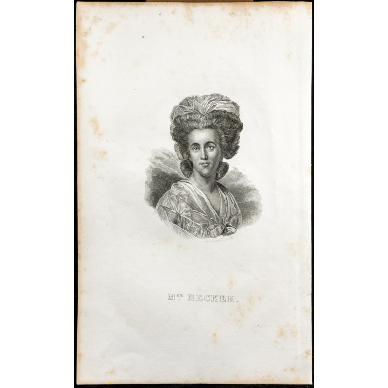 Gravure de 1834 - Portrait de Suzanne Necker - 1