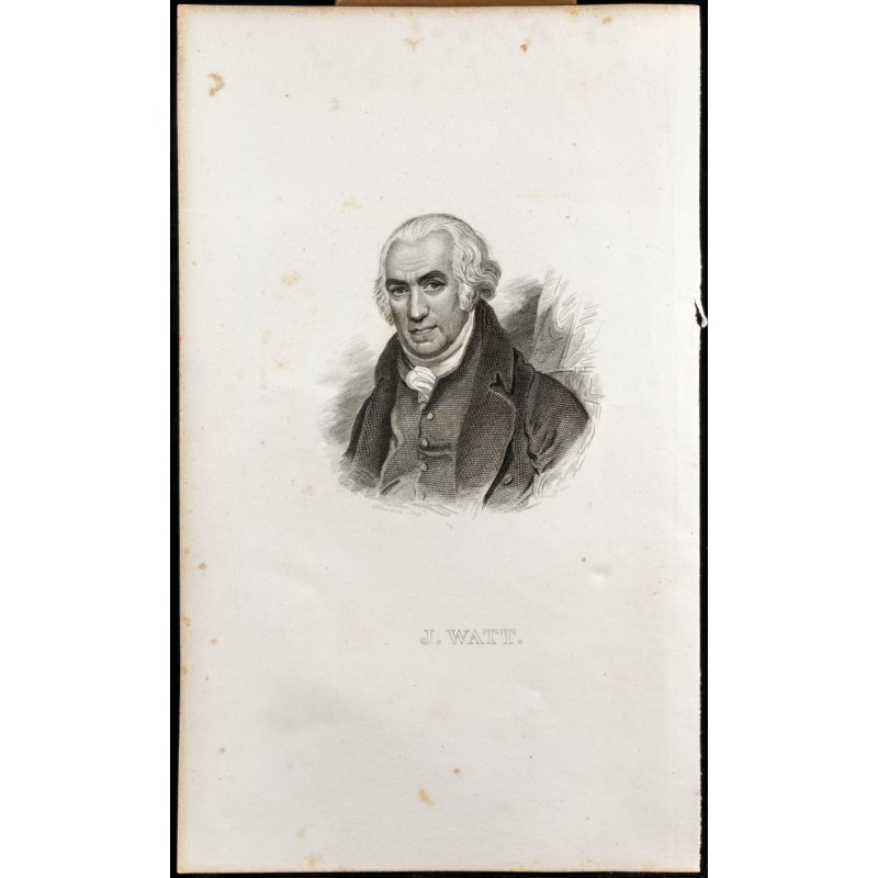 Gravure de 1834 - Portrait de James Watt - 1