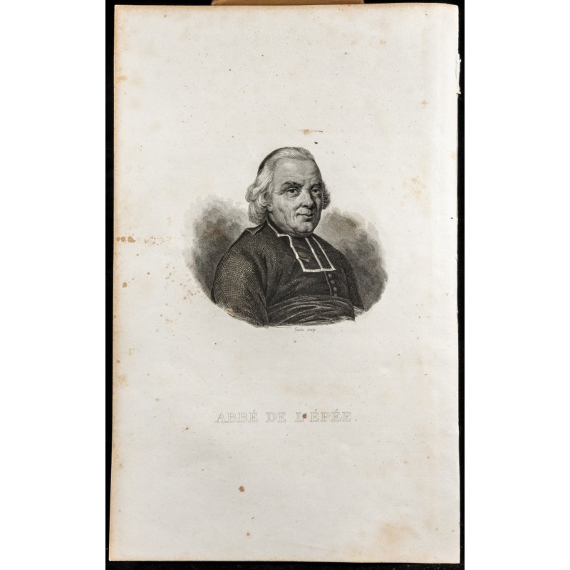 Gravure de 1834 - Portrait de Charles-Michel de L'Épée - 1