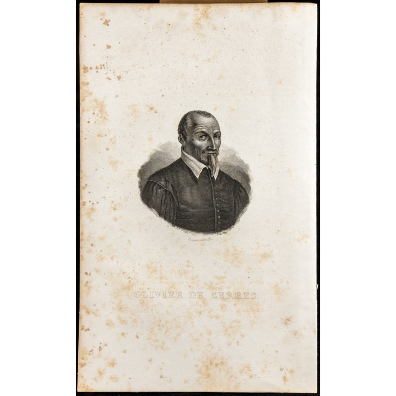 Gravure de 1834 - Portrait de Olivier de Serres - 1