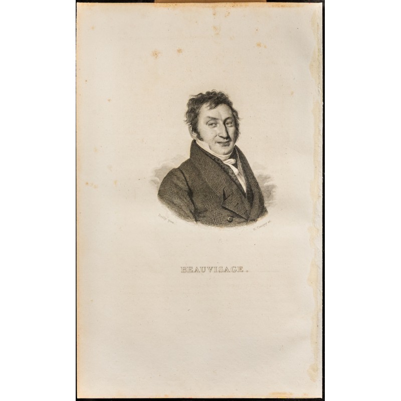 Gravure de 1838 - Portrait de Jean Antoine Beauvisage - 1
