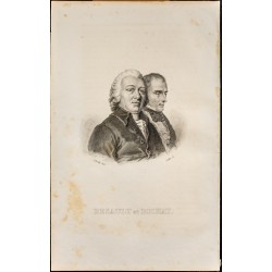 Gravure de 1838 - Portrait de Desault et Bichat - 1