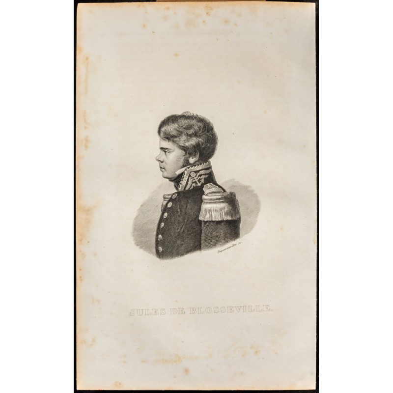 Gravure de 1838 - Portrait de Jules Blosseville - 1