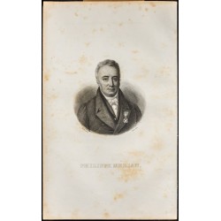 Gravure de 1838 - Portrait de Philipp Merian - 1