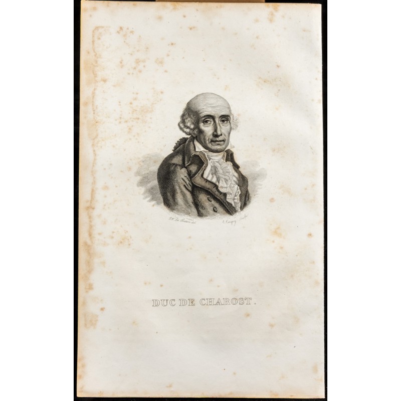 Gravure de 1838 - Portrait du duc de Chârost - 1
