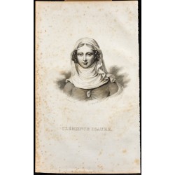 Gravure de 1838 - Portrait de Clémence Isaure - 1