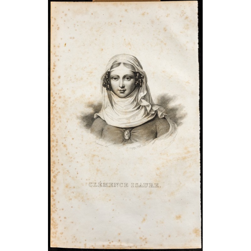 Gravure de 1838 - Portrait de Clémence Isaure - 1