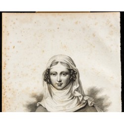 Gravure de 1838 - Portrait de Clémence Isaure - 2